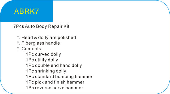 7Pcs Auto Body Repair Kit
